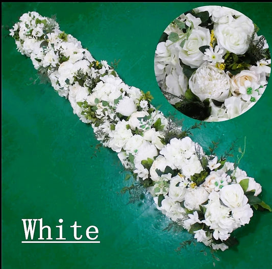 Flower row - white + greenery